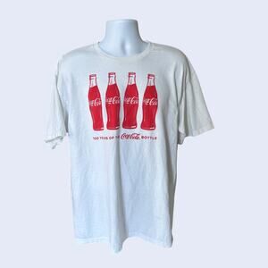 Fun Tees XL Retro Coca-Cola Bottle Graphic Tee White